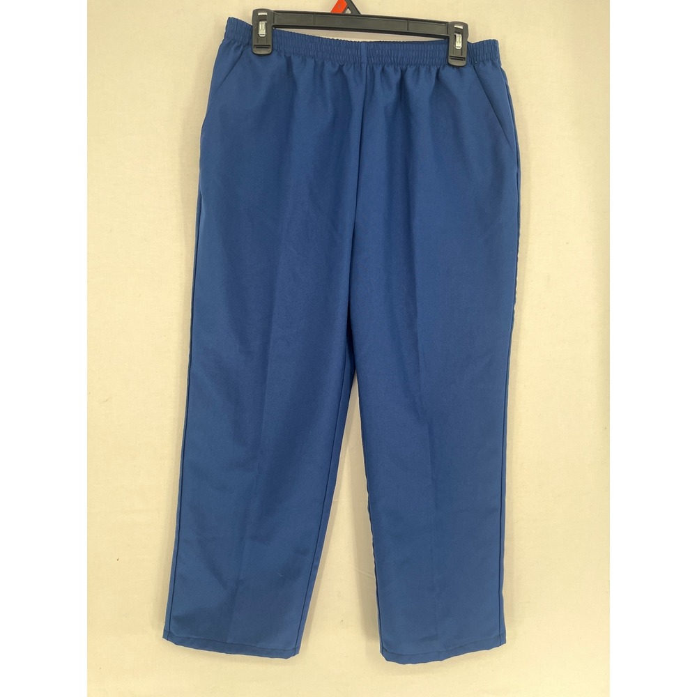 Sara Morgan Blue Elastic Waist Pull On Pants Straight Leg Pockets Size 12P